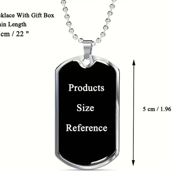 Inspirational Wolf Dog Tag Necklace - Mom to Son - Never Give Up! - Picture 4 of 4